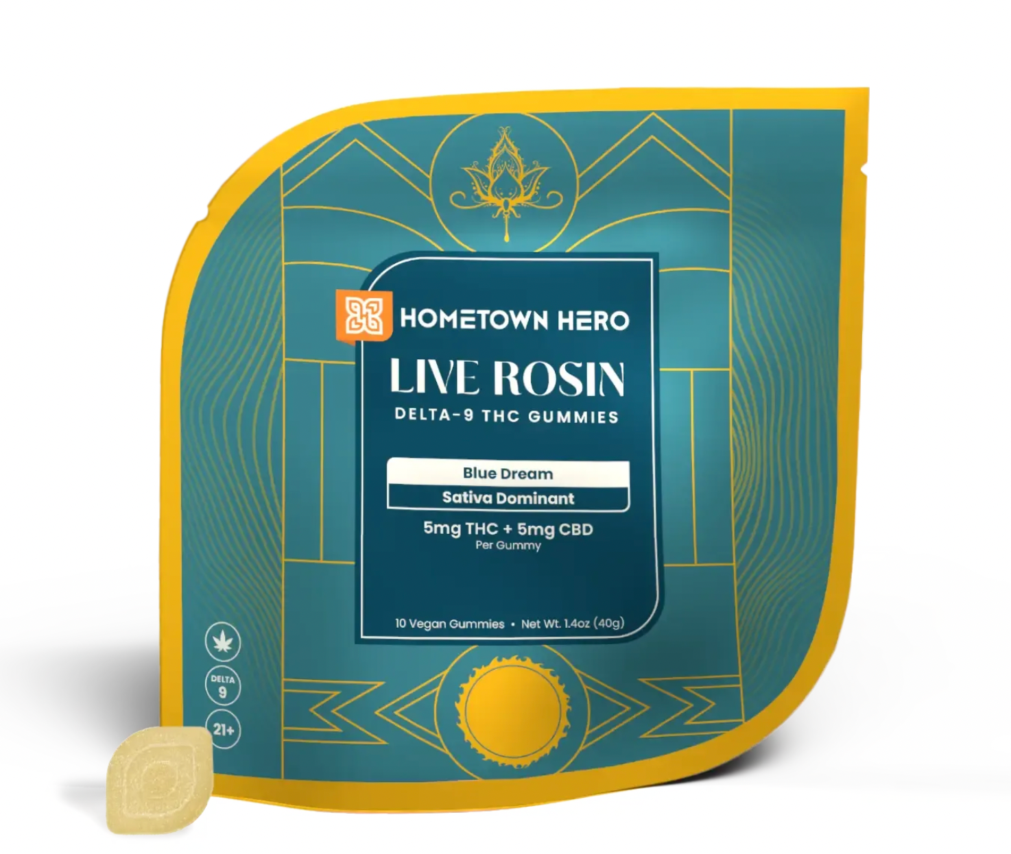 Hometown Hero 5mg Live Rosin Gummies 10 pack